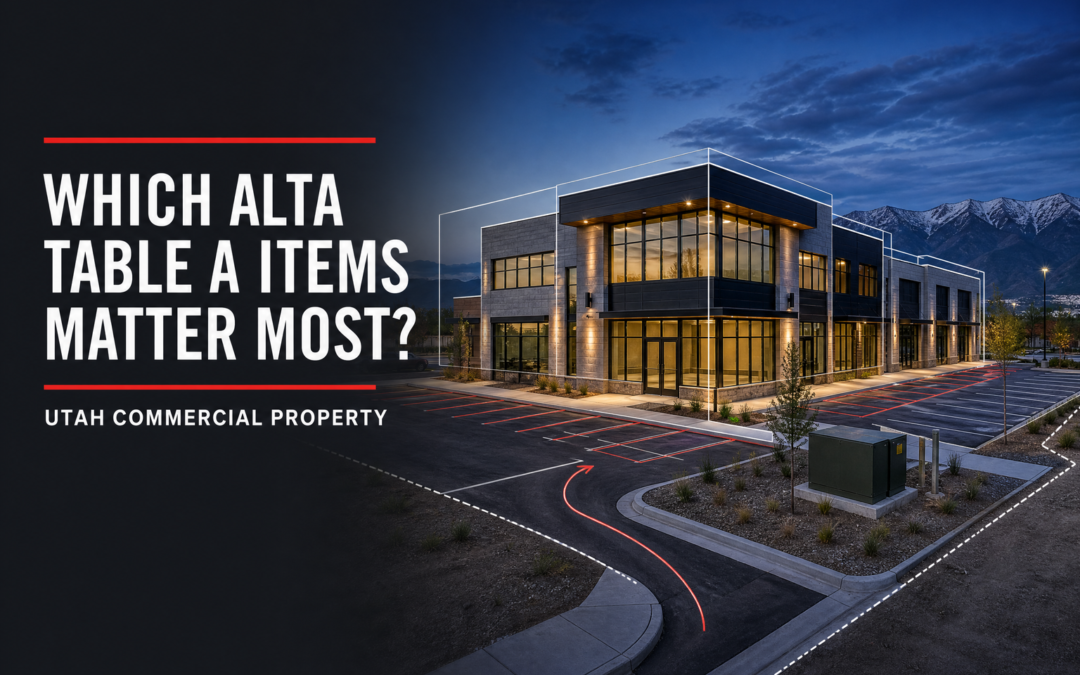 Which ALTA Table A Items Matter Most for Utah Commercial Property?