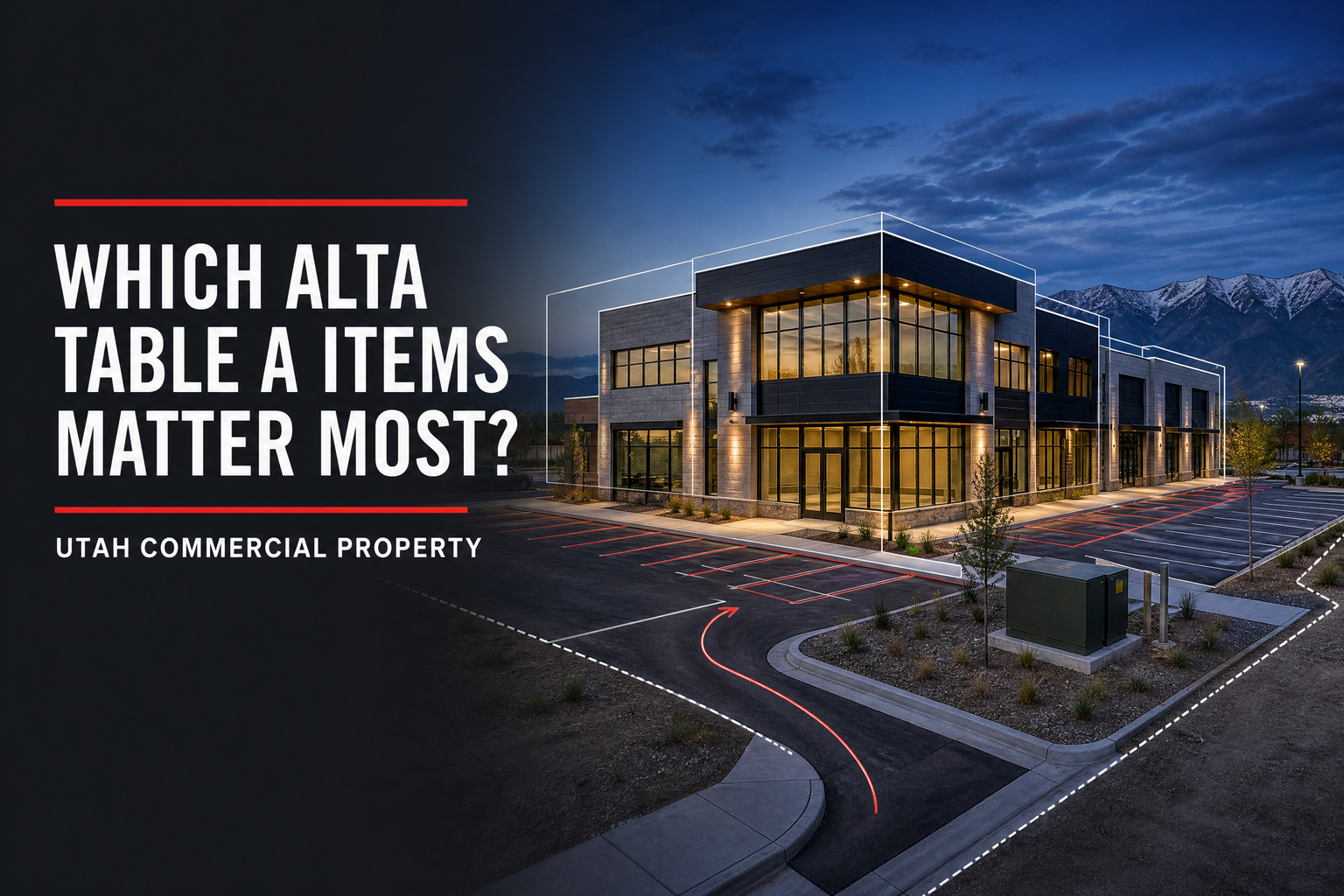 article_8_which_alta_table_a_items_matter_utah_commercial_property_final_1536x1024 Commercial property survey team reviewing ALTA Table A options and site data for a Utah transaction