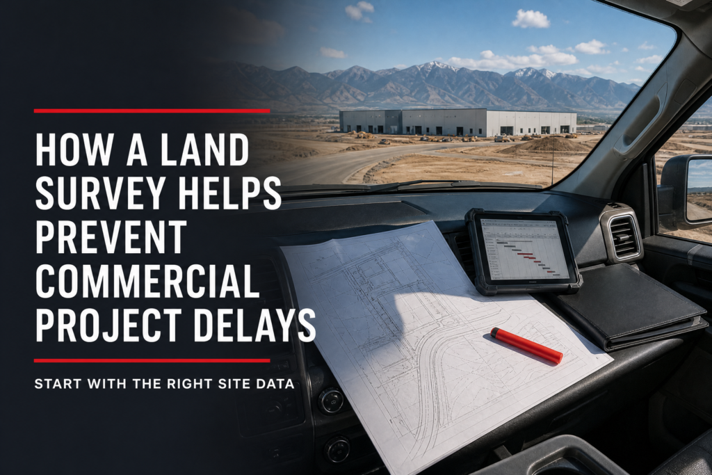Utah commercial development team using coordinated land-survey data to keep a project on schedule